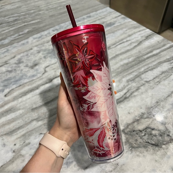 Starbucks Enchanted Forest Pearlized Poinsettia Venti 24oz Tumbler - Picture 1 of 5